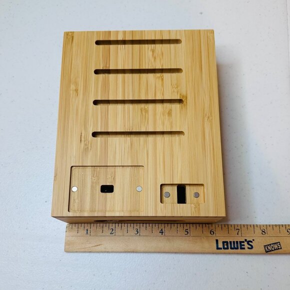 Bamboo Charging Station Multi Device Organizer Stand Space-Saving Design - Picture 16 of 16